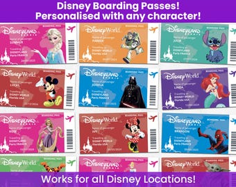 Personalized Disney Boarding Pass, Print at Home, Disney Ticket, Surprise Vacation, Holiday, All Park Locations, PDF Digital File