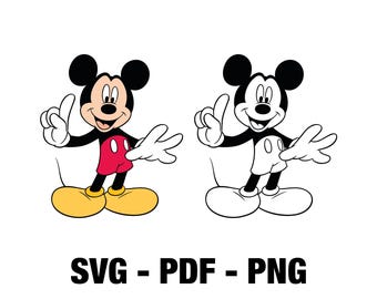 Mickey Mouse SVG, PNG, PDF, Download File for vinyl decal, cut files, cricut, silhouette, scrap booking, card making, clipart