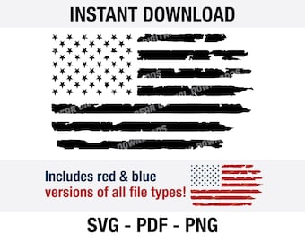 Distressed USA Flag Svg, Png, Pdf, Instant download, print, decal, cut files, cricut, silhouette, American flag, Patriotic, Inverted Flag