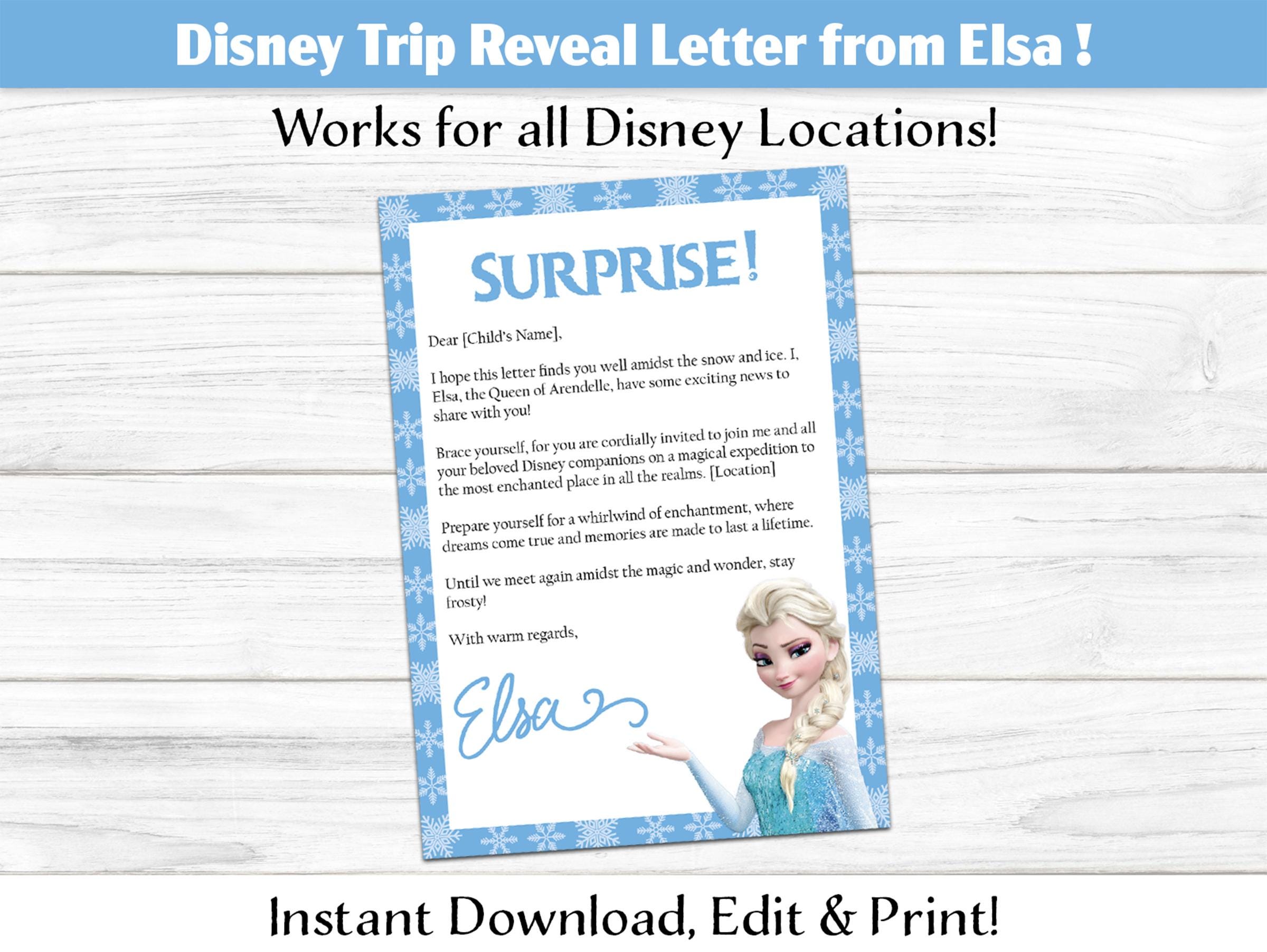 Personalized Frozen Princess Letter From Elsa – Editable Digital