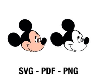 Mickey Mouse Face SVG, PNG, PDF, Download File for vinyl decal, cut files, cricut, silhouette, scrap booking, card making, clipart, outline