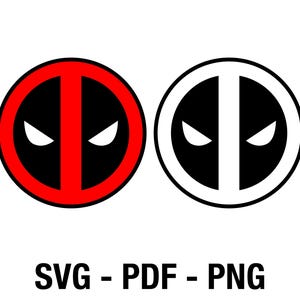 Deadpool Logo SVG, PNG, PDF, Download-Datei für Vinyl Aufkleber, Schneidedateien, Cricut, Silhouette, Scrapbooking, Kartengestaltung, Clipart