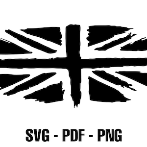 Union Jack Distressed Flag, Camper Van, SVG, PNG, PDF, Download File for vinyl decal, cut files, cricut, silhouette, clipart