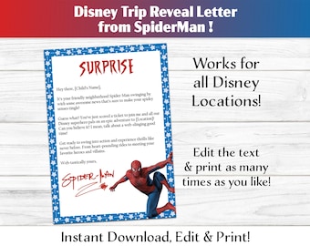 Personalized Spider-Man Letter – Editable Trip Reveal (Digital Download)