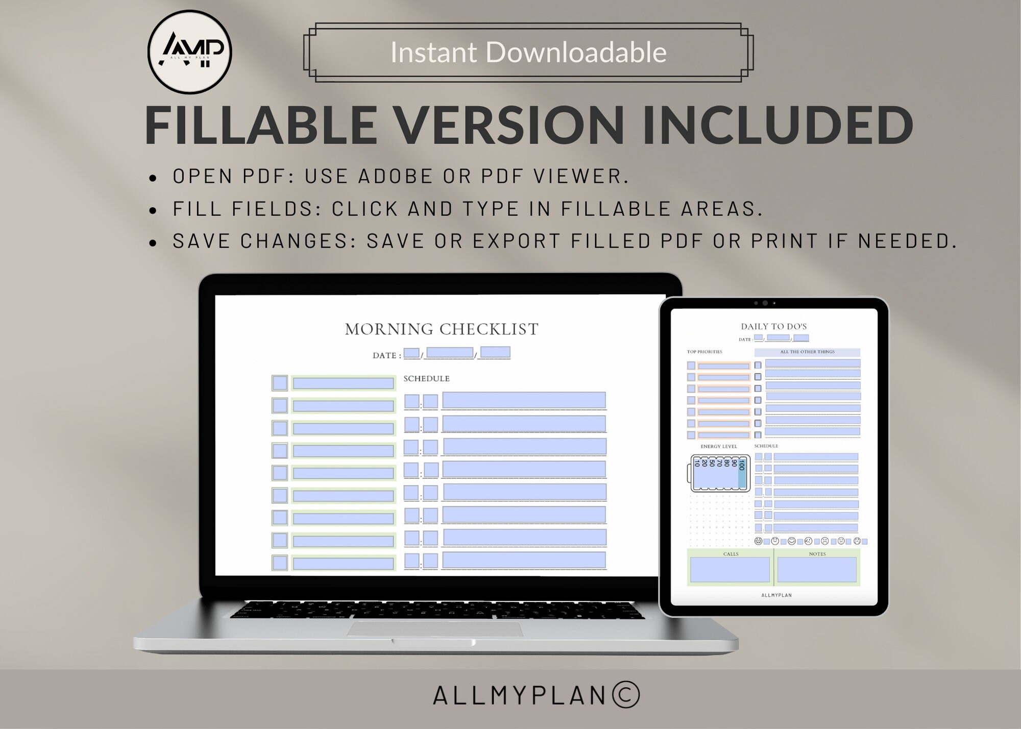 Daily Routine Template, Morning Checklist, Evening Routine, Custom ...
