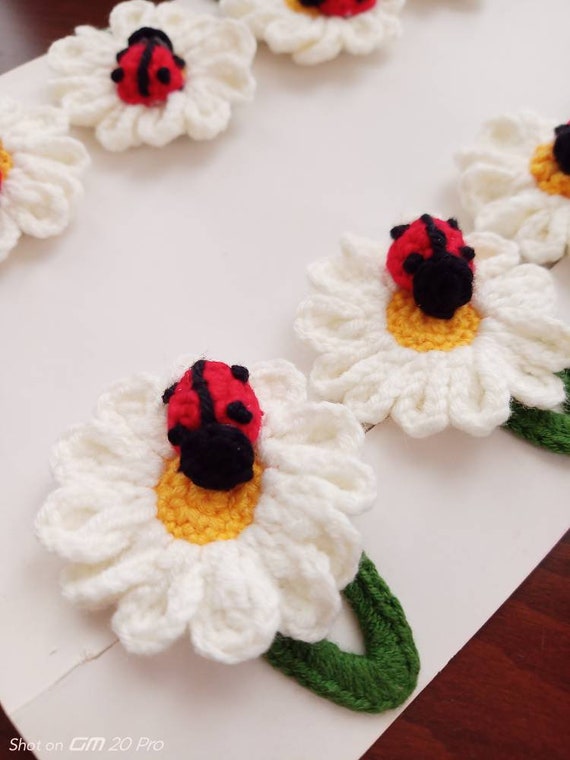 Crochet Handmade Hair Clips, Knitting Flowers Hair Clips