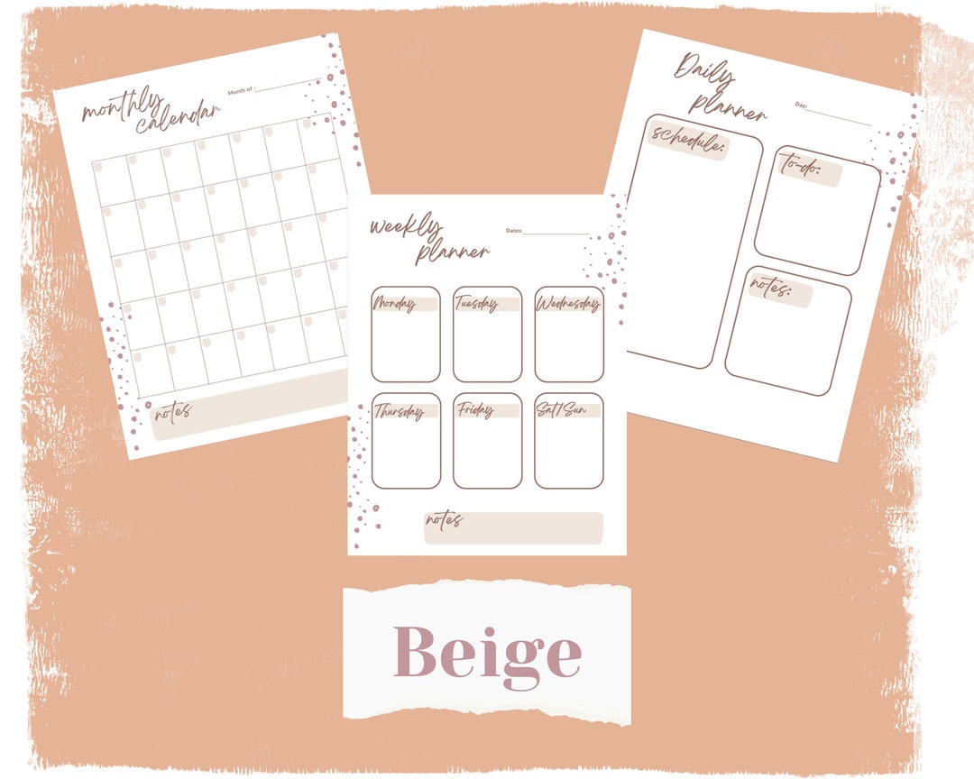 Printable Planner Planner Printable Monthly Planner Weekly