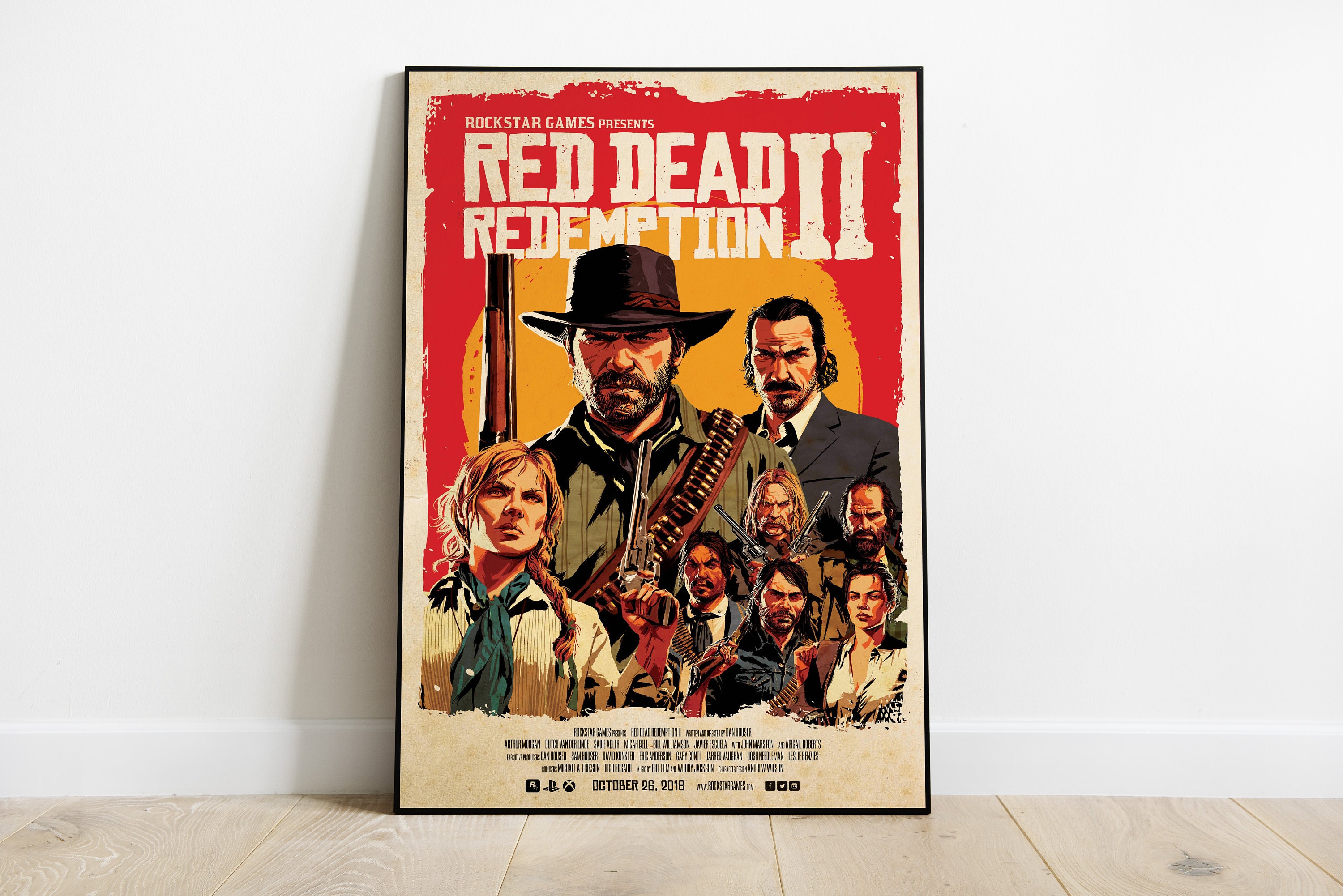  Arthur Morgan Red Dead Redemption 2 Game Poster Iron Painting  Wall Poster Metal Vintage Band Tin Signs Retro Garage Plaque Decorative  Living Room Garden Bedroom Office Hotel Cafe Bar 