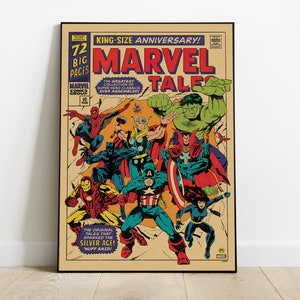 Marvel Comics Retro Wall Poster, Marvel Comics Print, Avengers Superhero  Print in Large Format, Marvel Wall Art -  Norway