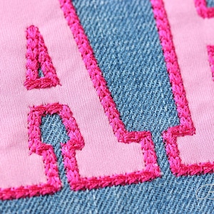 College Cord-Like Applique Font Machine Embroidery Alphabet 5 sizes: 2&quot;, 2.5&quot;, 3&quot;, 3.5&quot;, 4&quot; BX included!