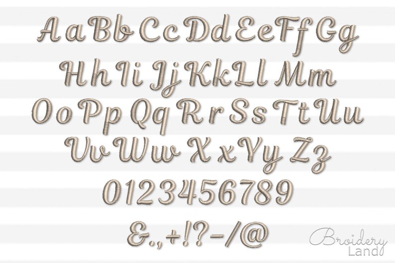 Ella Satin Machine Embroidery Font for Monogram Script Etsy