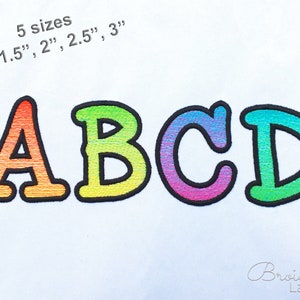 Gradient Machine Embroidery Font Ombre Alphabet Ordinary Threads Required 5 sizes: 1&quot;, 1.5&quot;, 2&quot;, 2.5&quot;, 3&quot; BX included