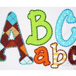 Applique Machine Embroidery Font Alphabet for Kids 4 sizes:  2&quot;, 3&quot;, 4&quot;, 5&#39;&#39;