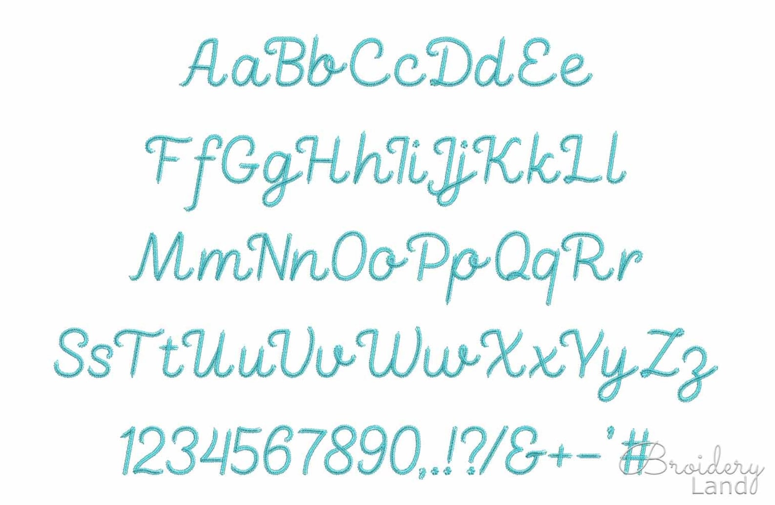 Chain Script Caligraphy Chain Script Font Machine Embroidery Handwritten Alphabet 5 Mini Sizes ...