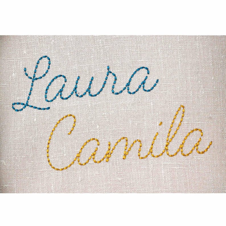 Stitch Script Hand Stitch Effect Script Font Machine Embroidery Designs 6 Sizes: 0.7 ...