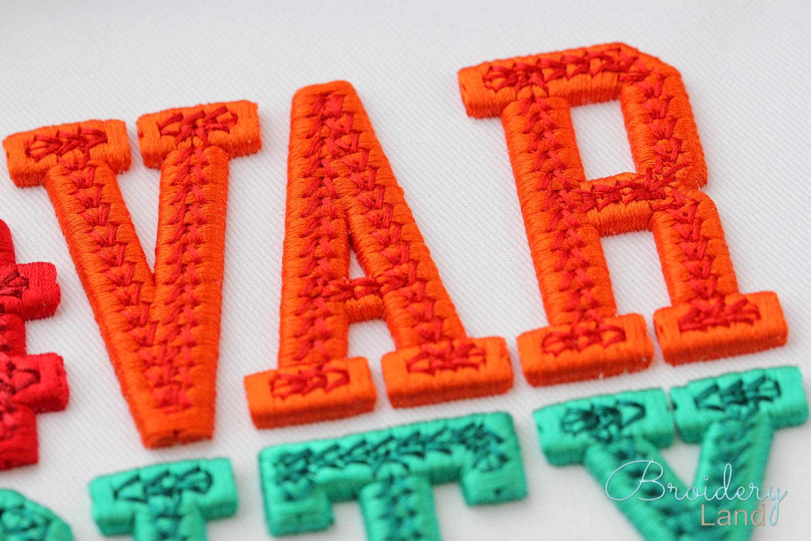 3D College Puffy Foam Machine Embroidery Font 2 Colours Narrow Varsity ...