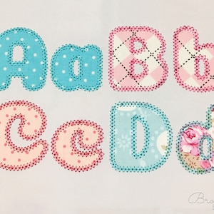 Applique Embroidery Font Cute &quot;Motif&quot; Alphabet for Personalization Baby and Kid&#39;s Clothes 4 sizes:  2&quot;, 3&quot;, 4&quot;, 5&#39;&#39; BX included