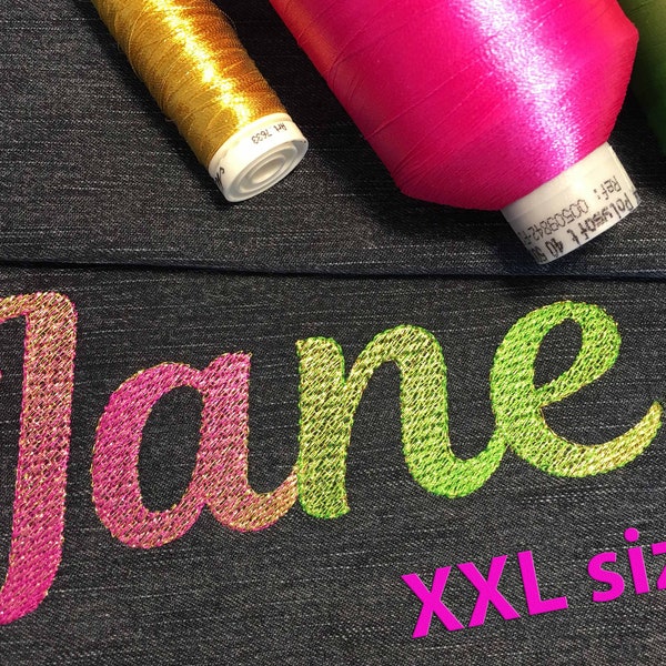 View of Large Embroidery Font - Etsy