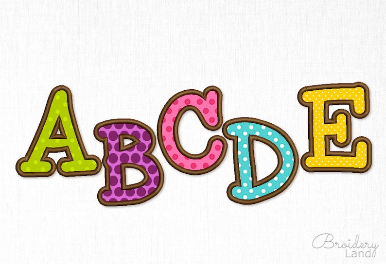 Applique Embroidery Font Cute Alphabet for Personalization Baby and Kid ...