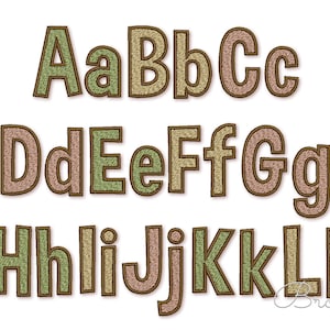 Narrow Shimmering Filled Embroidery &quot;Shi&quot; Font with outlines in 2 colours Stepstitch Alphabet 4 sizes: 1&quot;, 1.5&quot;, 2&quot;, 2.5&quot;