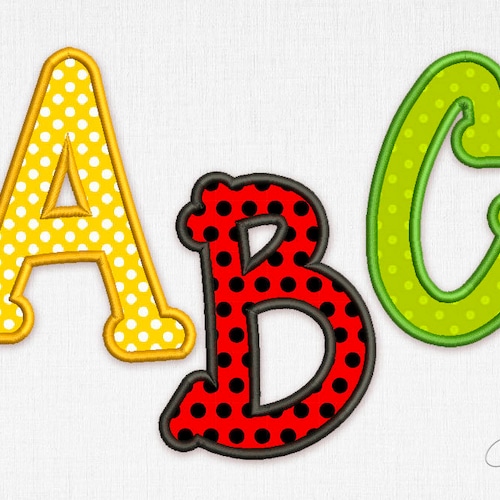 Applique Embroidery Font Cute Alphabet for Personalization Etsy