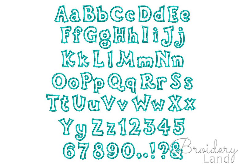 Kiddy Applique Embroidery Font Cute Alphabet for Personalization Baby ...