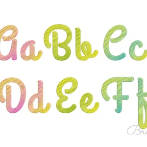 Gradient Embroidery Font Ombre Alphabet Ordinary Threads Required 5 sizes: 1.5&quot;, 2&quot;, 2.5&quot;, 3&quot;, 4&quot; BX included
