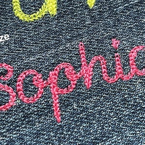 Chain Script Font Machine Embroidery  Handwritten Alphabet 5 mini sizes:  0.5&quot;, 0.75&quot;, 1&quot;, 1.25&quot; and 1.5&quot; BX included