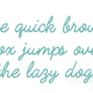 May include: The quick brown fox jumps over the lazy dog! Embroidery Land is a text at the bottom of the image.