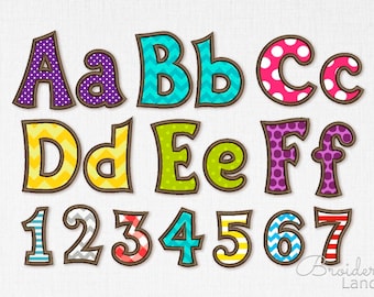 Kiddy Applique Embroidery Font Cute Alphabet for Personalization Baby and Kid&#39;s Clothes 4 sizes:  2&quot;, 3&quot;, 4&quot;, 5&#39;&#39; BX included