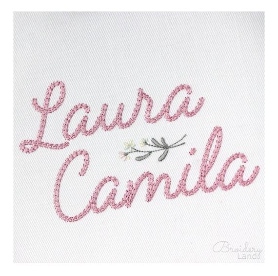 Dense Chain Script Font Machine Embroidery Bold Handwritten Alphabet 6 sizes:  0.75", 1", 1.25", 1.5", 1.75", 2" BX included