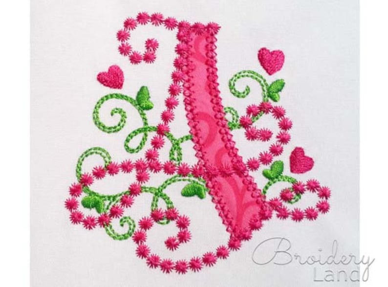 Cute Alphabet Machine Embroidery Font Cute Monogram for Girls Valentine ...