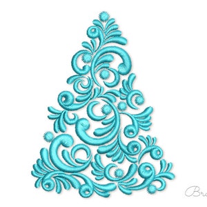 Árbol de Navidad Hermoso diseño de bordado elegante a máquina