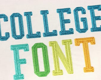 Chain Narrow College Font Machine Embroidery Varsity Sport Team Alphabet Chain Filled 4 sizes:  2&quot;, 2.25&quot;, 2.5&quot;, 3&quot; BX included