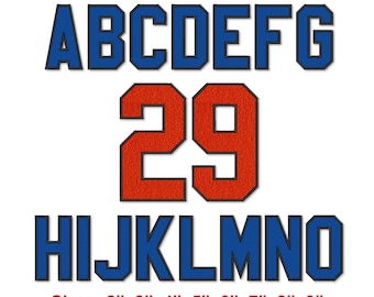Applique Embroidery Font Sport College Varsity Alphabet 8 sizes:  2", 3", 4", 5'', 6", 7", 8", 9" BX included