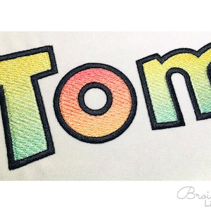 Gradient Machine Embroidery Font with Outlines Ombre Alphabet Ordinary Threads Required 4 sizes: 1.5&quot;, 2&quot;, 2.5&quot;, 3&quot; BX included