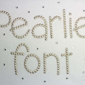 Pearlie Machine Embroidery Font Whimsical Alphabet for Personalization 4 sizes:  1&quot;, 1.5&quot;, 2&quot;, 3&quot; BX included