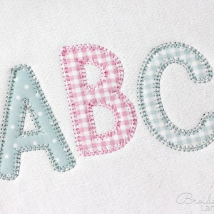 Applique Embroidery Font Cute Blanket Stitch Alphabet for Personalization 5 sizes:  2&quot;, 2.5&quot;, 3&quot;, 3.5&quot;, 4&quot; BX included