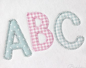 Applique Embroidery Font Cute Blanket Stitch Alphabet for Personalization 5 sizes:  2&quot;, 2.5&quot;, 3&quot;, 3.5&quot;, 4&quot; BX included