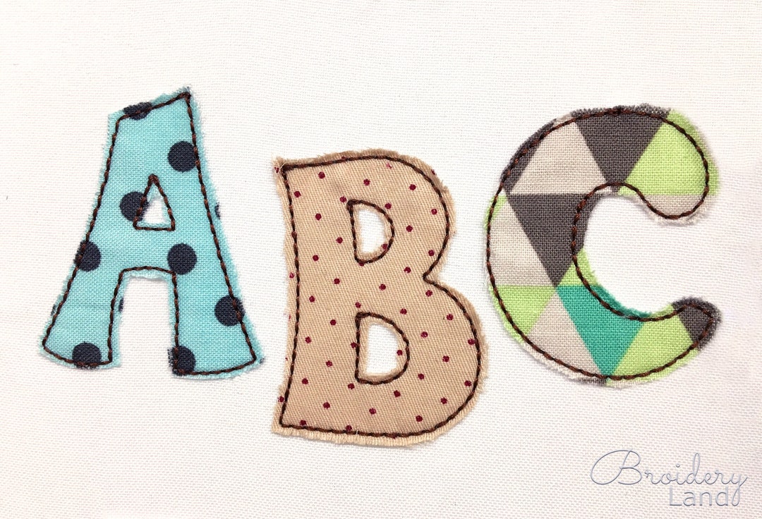 Kiddy Raggy Applique Embroidery Font Cute Alphabet for Personalization ...