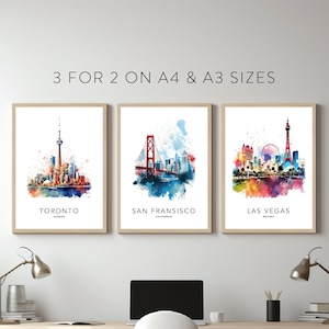 Travel posters, City prints, Wall Art Gifts, Home Decor, Destination Prints, City Photographs, Colourful prints / Frame Not Included image 1