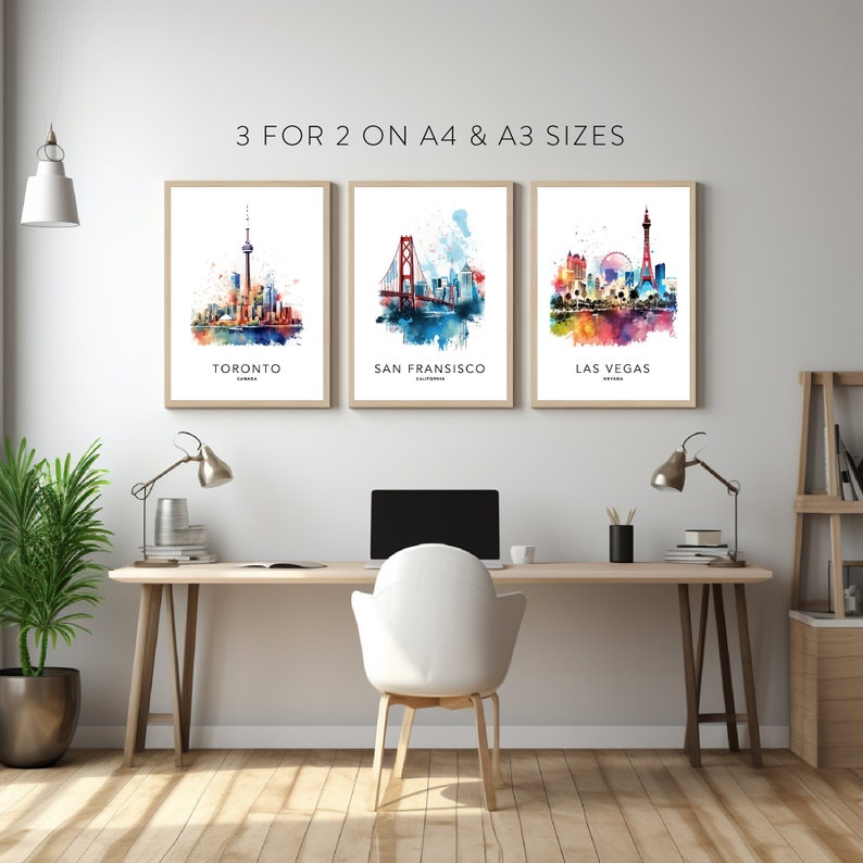 Travel posters, City prints, Wall Art Gifts, Home Decor, Destination Prints, City Photographs, Colourful prints / Frame Not Included image 1