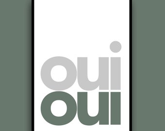 Toilet Bathroom Wall Art Prints Posters Pictures OUI OUI Contemporary Typography Bold / Frame Not Included