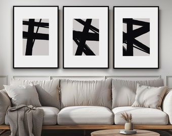 DIGITAL DOWNLOAD Alphabet contemporary abstract wall art prints, posters.