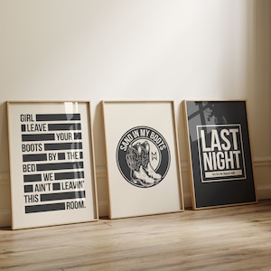 Morgan Wallen inspired contemporary wall art prints, posters. Frames not included.