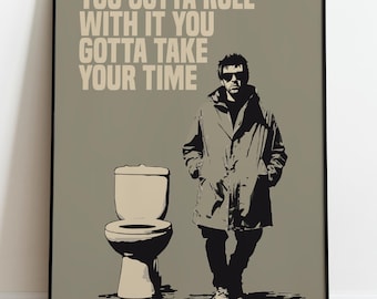 Oasis 'roll With It' Inspired Bathroom Wall Art Print / Frame Not