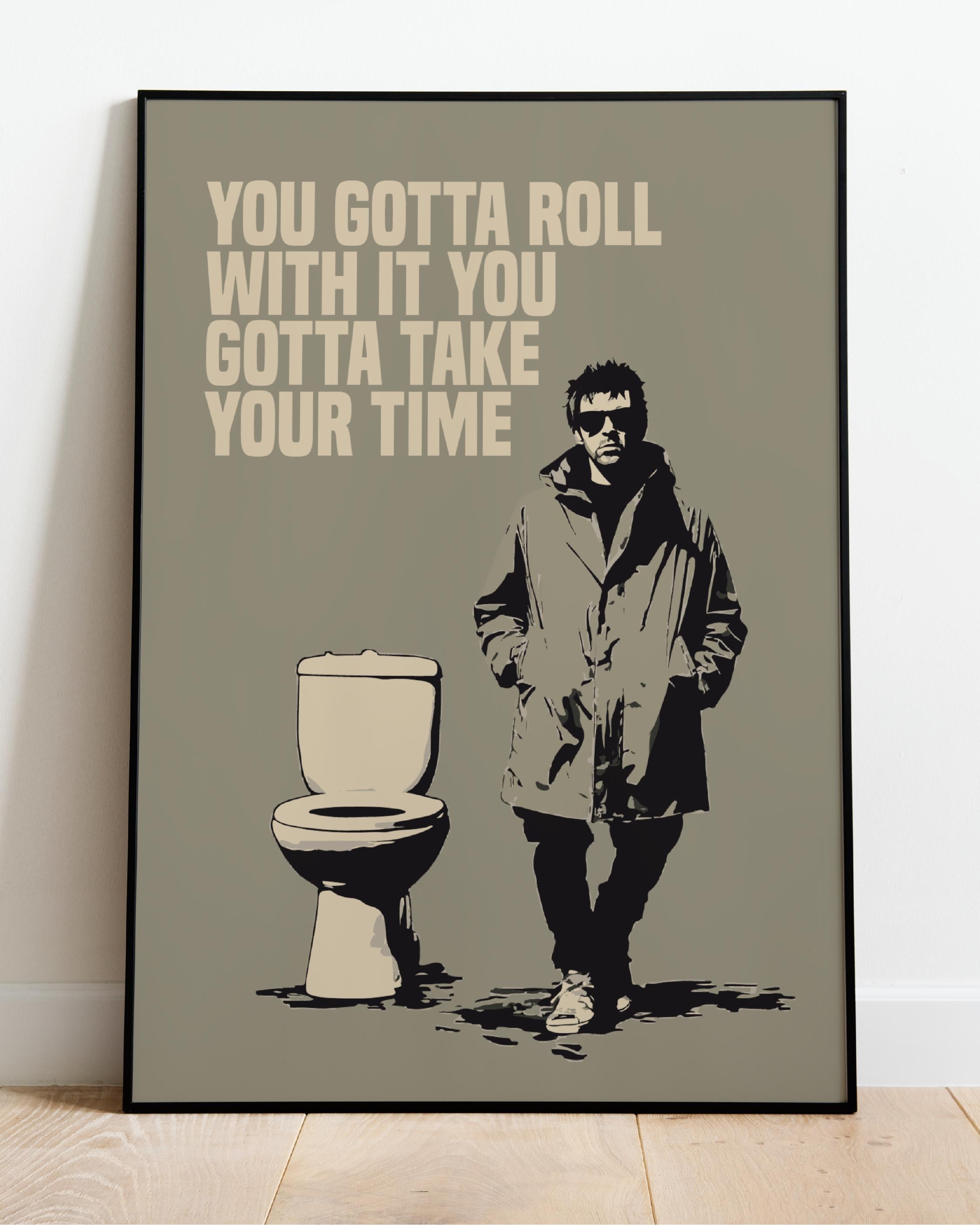 Oasis 'roll With It' Inspired Bathroom Wall Art Print / Frame Not