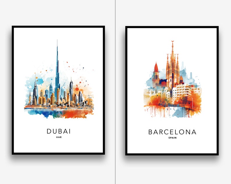 Travel posters, City prints, Wall Art Gifts, Home Decor, Destination Prints, City Photographs, Colourful prints / Frame Not Included image 3