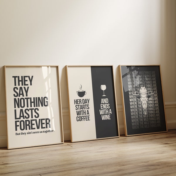 Luke Combs inspired contemporary wall art prints, posters. Frames not included.