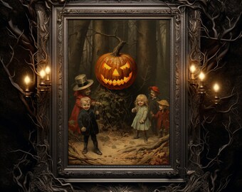 Halloween Kunst, Halloween Kunst, Vintage, Halloween Drucke, Halloween Dekoration, Gothic Wohnkultur, Halloween. Wandbild,